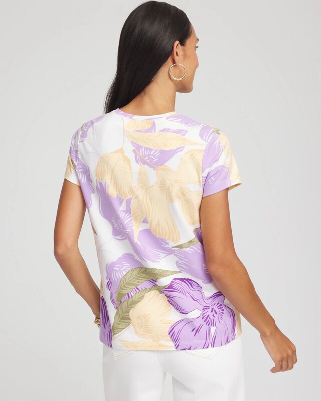 Pastel Floral Cap-Sleeve Tee - image 3